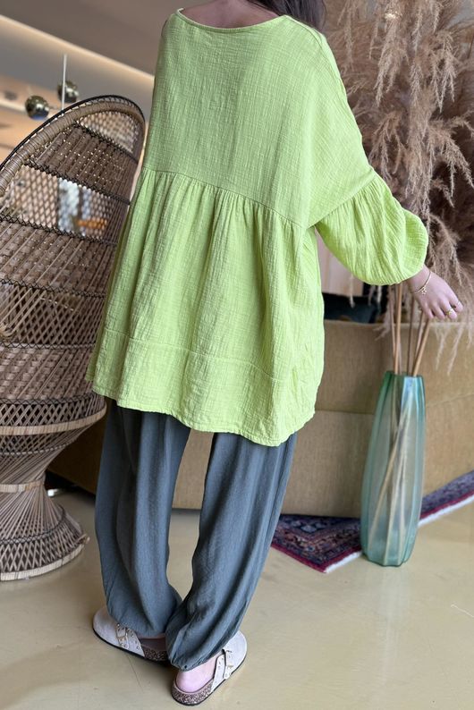 Suri Cushion Cotton Artist Smock Lime /15=